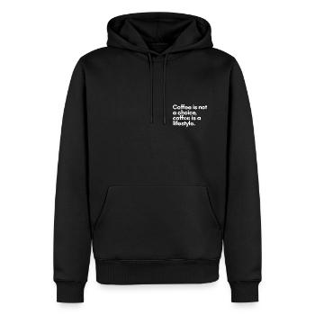Le café n’est pas un choix, le café est un mode de vie - Sweat à capuche Premium bio Homme - noir - Devant - Nico (187cm)