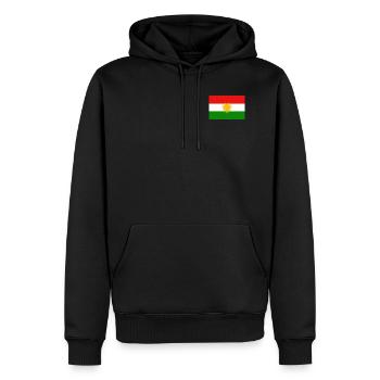 Kurdische Flagge Brust - Männer Premium Bio Hoodie - Schwarz - Vorne - Nico (187cm)