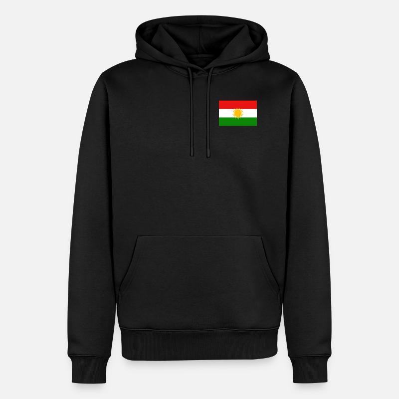 Coffre à drapeau kurde - Sweat à capuche Premium bio Homme - noir
