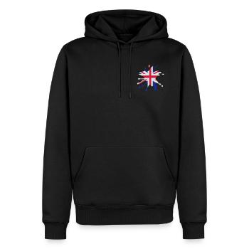 Union Jack blob - Sweat à capuche Premium bio Homme - noir - Devant - Nico (187cm)