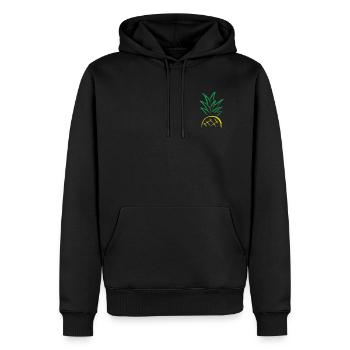 Croquis d’ananas – Graphique de fruits frais - Sweat à capuche Premium bio Homme - noir - Devant - Nico (187cm)