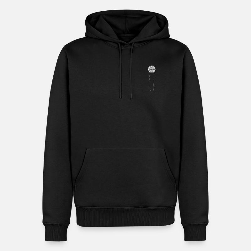 Mikrofon Silhouette Design - Männer Premium Bio Hoodie - Schwarz