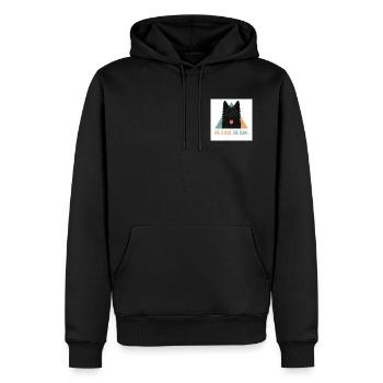 Be Kind Be Bak Hundedesign - Männer Premium Bio Hoodie - Schwarz - Vorne - Nico (187cm)