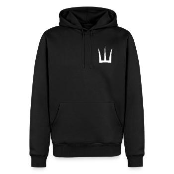 Trident Blanc - Sweat à capuche Premium bio Homme - noir - Devant - Nico (187cm)