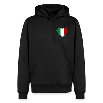 Drapeau du cœur de l’Italie - Sweat à capuche Premium bio Homme - noir - Devant - Nico (187cm)