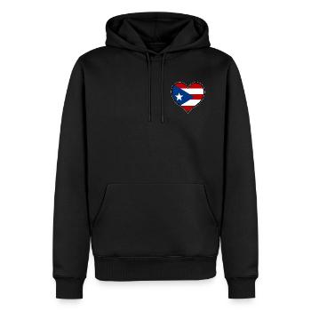 Puerto Rico Herzflagge - Männer Premium Bio Hoodie - Schwarz - Vorne - Nico (187cm)