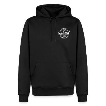 Retraité officielle 2026 - Sweat à capuche Premium bio Homme - noir - Devant - Nico (187cm)