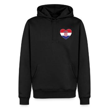 Kroatien Flagge Herz - Männer Premium Bio Hoodie - Schwarz - Vorne - Nico (187cm)