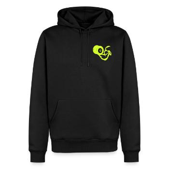 Muskelflamme – Bizepskraft, Kraft und Energie - Männer Premium Bio Hoodie - Schwarz - Vorne - Nico (187cm)
