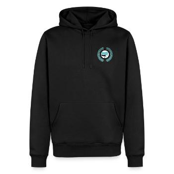 Antifa logo with a wreath - Men’s Premium Organic Hoodie - black - Front - Nico (187cm)