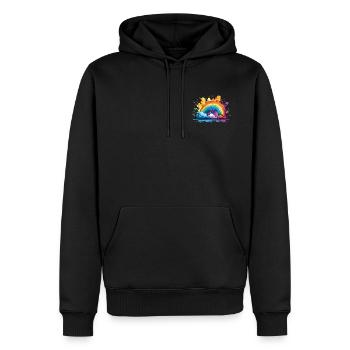 Dein Regenbogen - Männer Premium Bio Hoodie - Schwarz - Vorne - Nico (187cm)