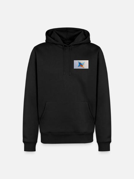 Origami Stern BlauOrange - Männer Premium Bio Hoodie - Schwarz