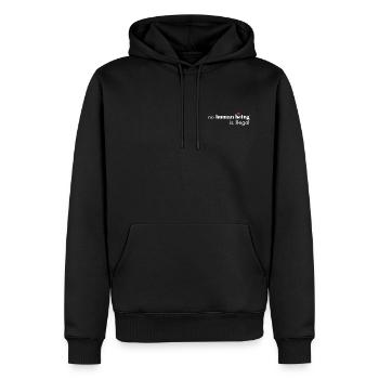 No Human Being Is Illegal - Men’s Premium Organic Hoodie - black - Front - Nico (187cm)