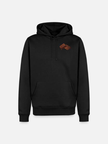 Dessin vectoriel morceaux de chocolat noir - Sweat à capuche Premium bio Homme - noir