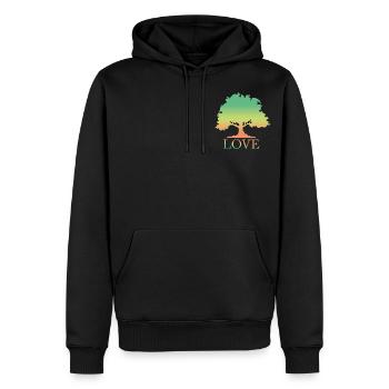 Love, Natur, Wald, Baum, Ich liebe Bäume, Umwelt - Männer Premium Bio Hoodie - Schwarz - Vorne - Nico (187cm)