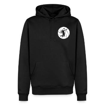 volleyball - Men’s Premium Organic Hoodie - black - Front - Nico (187cm)