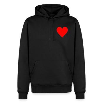 Collection Cœur : L'Absolu de l'Amour - Sweat à capuche Premium bio Homme - noir - Devant - Nico (187cm)