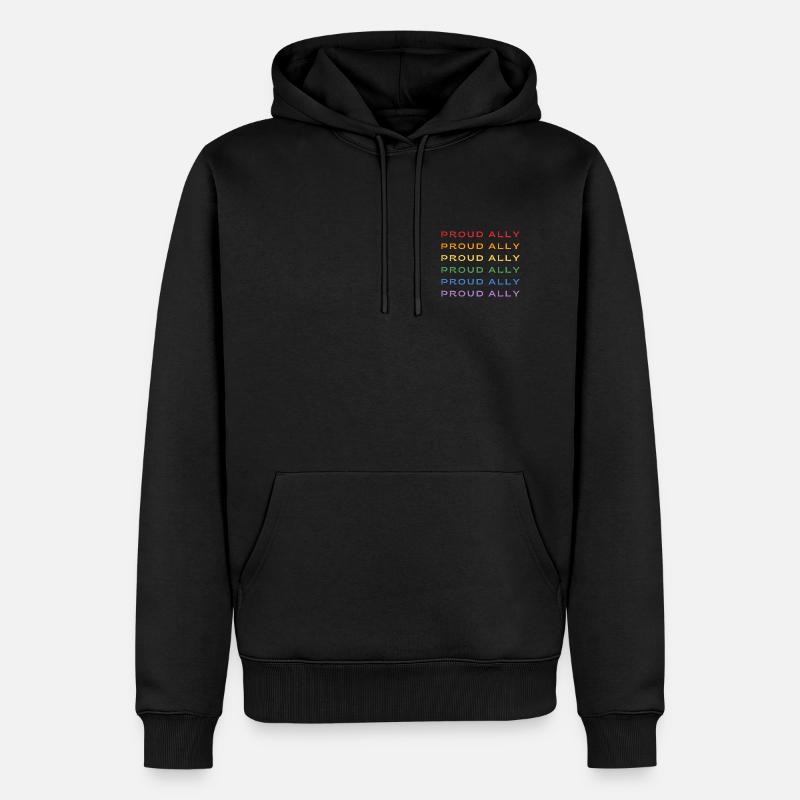 Pride Proud Ally - Männer Premium Bio Hoodie - Schwarz