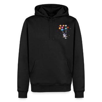 Astronaute planète swing système solaire soleil terre - Sweat à capuche Premium bio Homme - noir - Devant - Nico (187cm)
