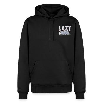 Cadeau de fainéant d'âne paresseux - Sweat à capuche Premium bio Homme - noir - Devant - Nico (187cm)