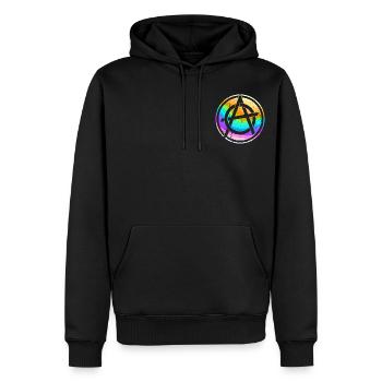 Buntes Anarchie Symbol Punk Logo Anarchisten - Männer Premium Bio Hoodie - Schwarz - Vorne - Nico (187cm)