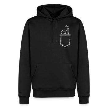 Lustiges Reingeguckt Pocket Brusttasche Geschenk - Männer Premium Bio Hoodie - Schwarz - Vorne - Nico (187cm)