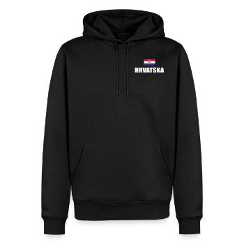 Croatia Hrvatska Croatian flag fan gift - Men’s Premium Organic Hoodie - black - Front - Nico (187cm)