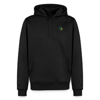 Bee happy bee pattern - Men’s Premium Organic Hoodie - black - Front - Nico (187cm)