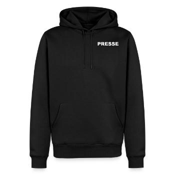 presse - Sweat à capuche Premium bio Homme - noir - Devant - Nico (187cm)