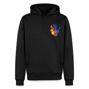 Baslerherz - Männer Premium Bio Hoodie - Schwarz - Vorne - Nico (187cm)