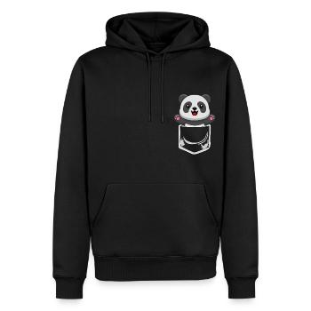 Panda Bear en poitrine Pocket Shirt Pocket Pocket - Sweat à capuche Premium bio Homme - noir - Devant - Nico (187cm)