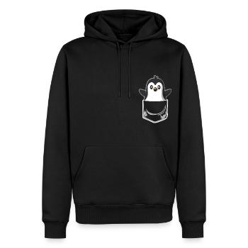 Poche de poche de poitrine de pingouin - Sweat à capuche Premium bio Homme - noir - Devant - Nico (187cm)