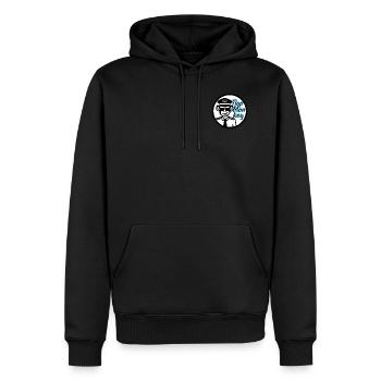 FlapMonkey - Sweat à capuche Premium bio Homme - noir - Devant - Nico (187cm)
