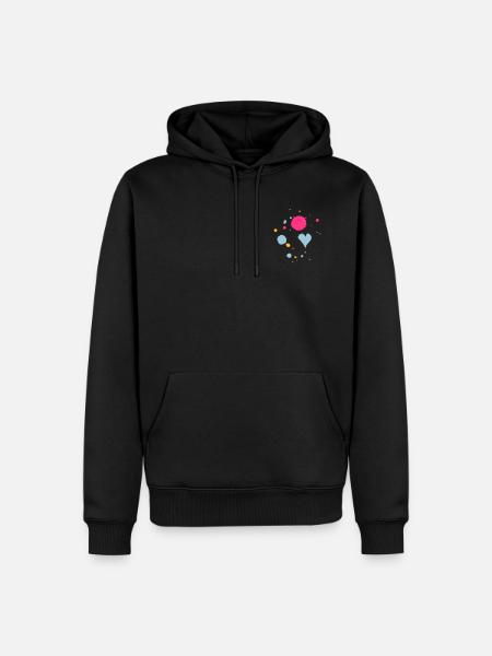 Farbkleckse,Tropfen und Herz - Männer Premium Bio Hoodie - Schwarz