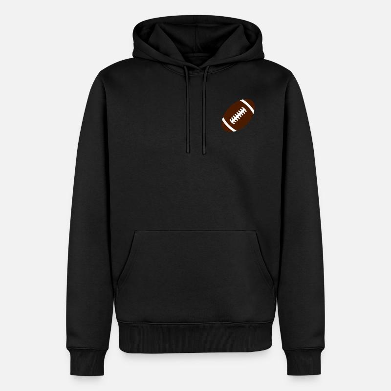 Rugbyball - Männer Premium Bio Hoodie - Schwarz