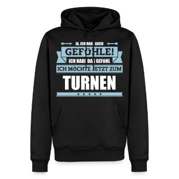 Lustiger Turner Spruch - Männer Premium Bio Hoodie - Schwarz - Vorne - Nico (187cm)