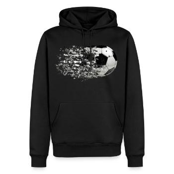 51 Fußball Ball fliegt Spritzer Splash Farbkleckse - Männer Premium Bio Hoodie - Schwarz - Vorne - Nico (187cm)