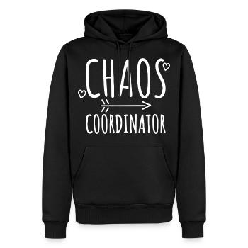Enseignante Enseignante Kita Mère - Coordinatrice Chaos - Sweat à capuche Premium bio Homme - noir - Devant - Nico (187cm)