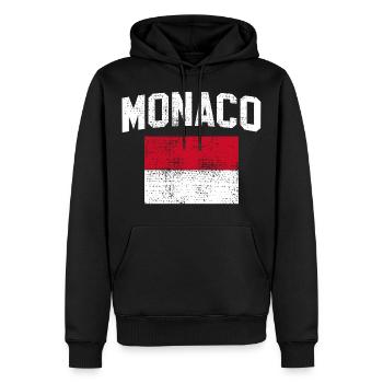 Monaco - Männer Premium Bio Hoodie - Schwarz - Vorne - Nico (187cm)