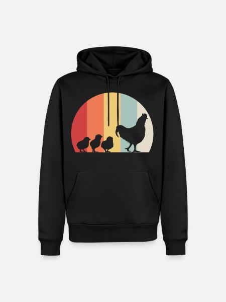 Hühner Kücken - Männer Premium Bio Hoodie - Schwarz