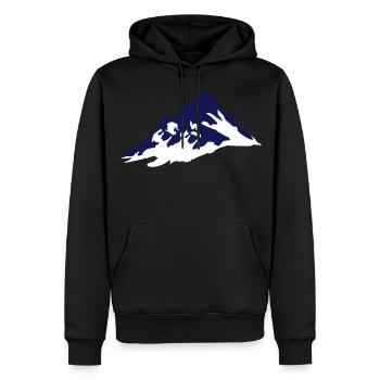 mountain, mountains - Men’s Premium Organic Hoodie - black - Front - Nico (187cm)