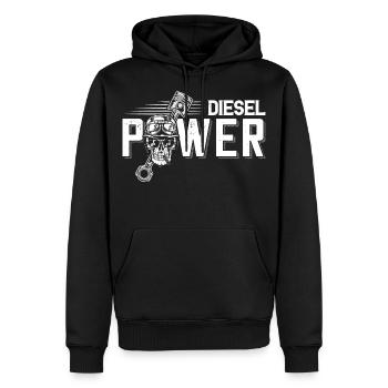 engine 01 tuning diesel v8 nitro power trucker - Sweat à capuche Premium bio Homme - noir - Devant - Nico (187cm)