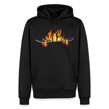 Burning Skatebord - Männer Premium Bio Hoodie - Schwarz - Vorne - Nico (187cm)