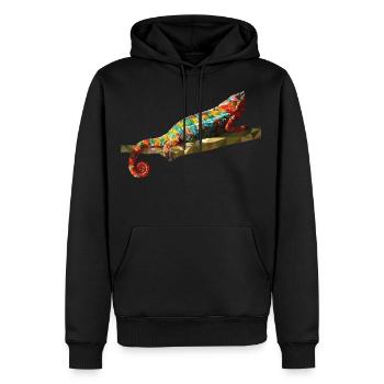 Chameleon Polygone design Reptile Idée cadeau - Sweat à capuche Premium bio Homme - noir - Devant - Nico (187cm)