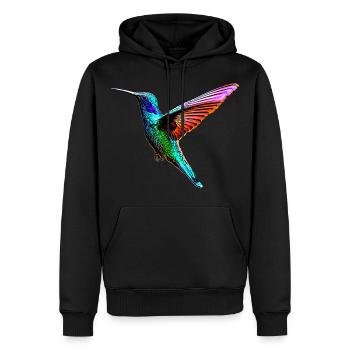 Colibri - Sweat à capuche Premium bio Homme - noir - Devant - Nico (187cm)