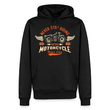 Biker - vintage Motorcycle - Men’s Premium Organic Hoodie - black - Front - Nico (187cm)