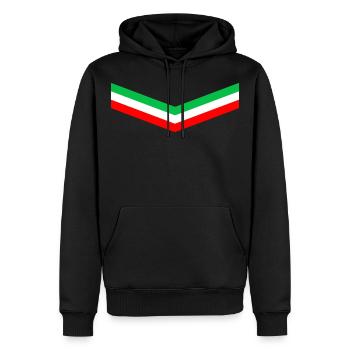 ITALIE DRAPEAU ITALIEN FOOTBALL 2021 VACANCES - Sweat à capuche Premium bio Homme - noir - Devant - Nico (187cm)