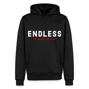ENDLESS - Sweat à capuche Premium bio Homme - noir - Devant - Nico (187cm)