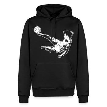 Fußballer Junge - Männer Premium Bio Hoodie - Schwarz - Vorne - Nico (187cm)