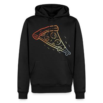 Retro Pizza Scheibe Skizze - Männer Premium Bio Hoodie - Schwarz - Vorne - Nico (187cm)